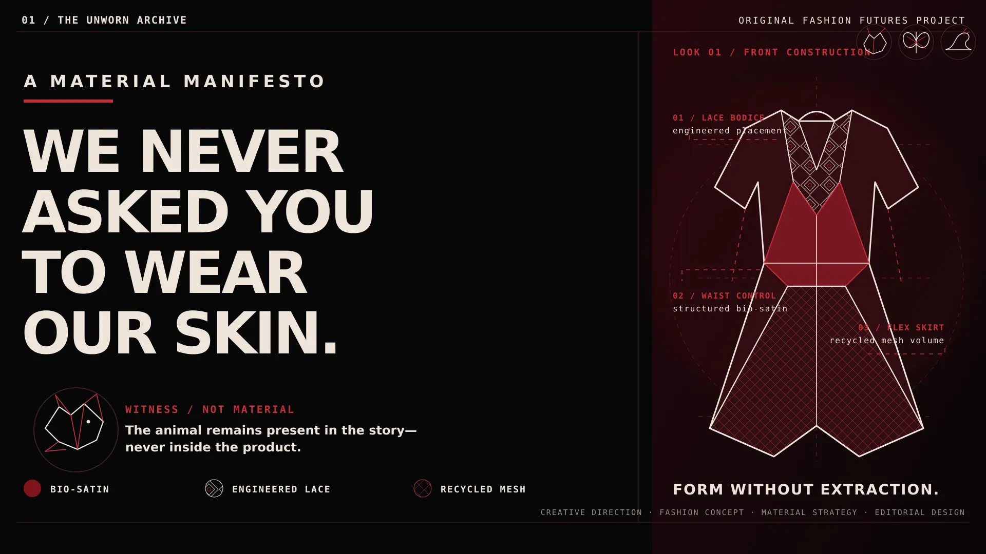THE UNWORN ARCHIVE — Fashion futures & material strategy case study cover